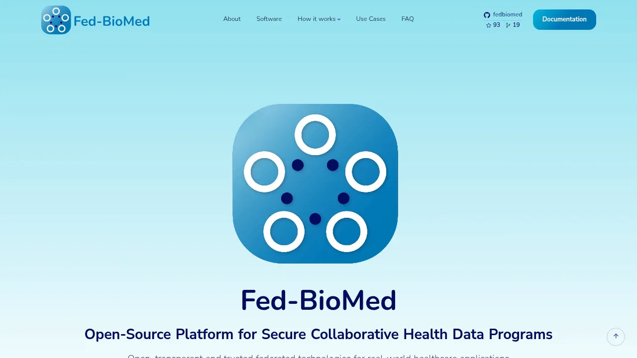 Screenshot of Fed-BioMed website