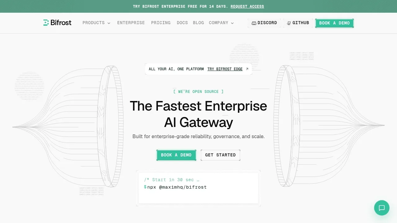Screenshot of Bifrost website