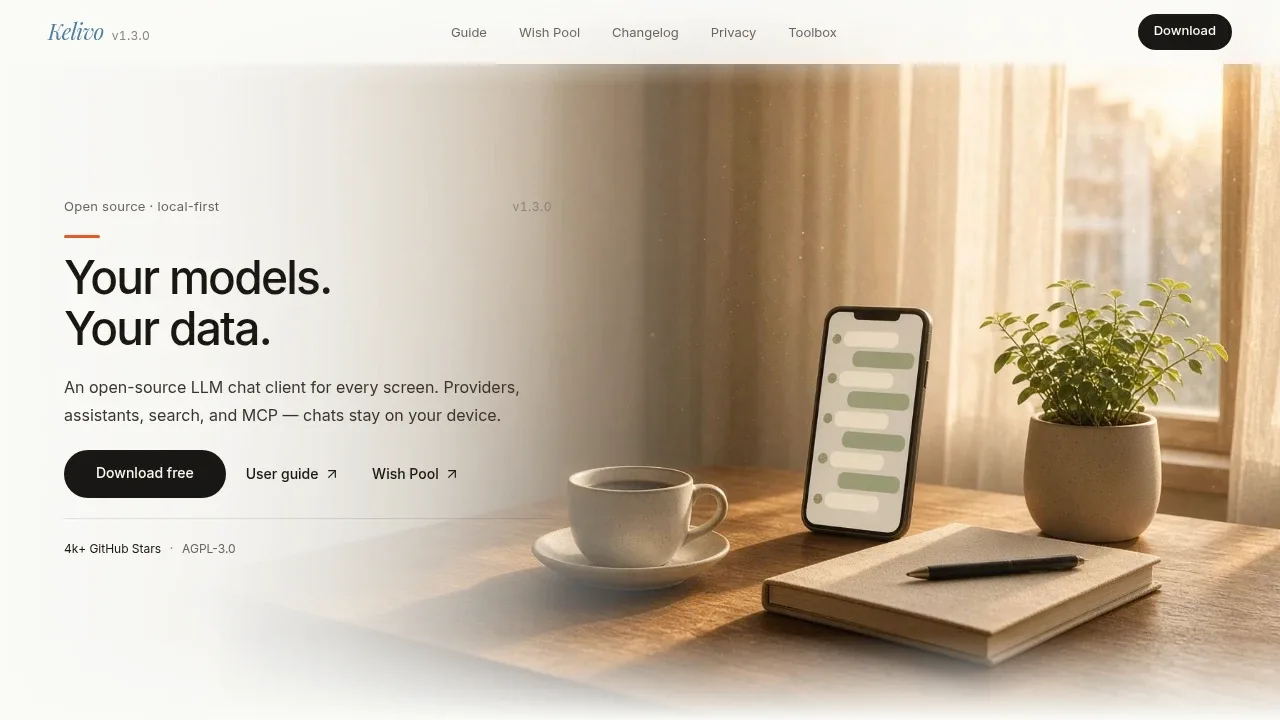 Screenshot of Kelivo website
