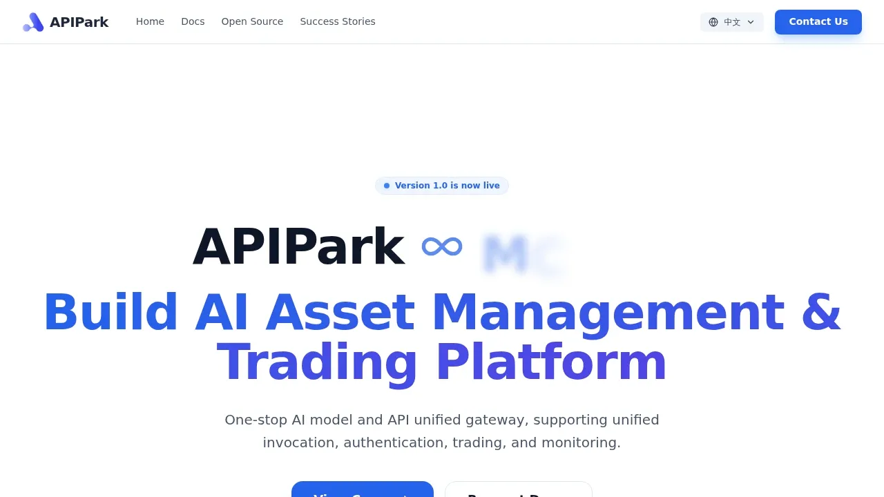 Screenshot of APIPark website