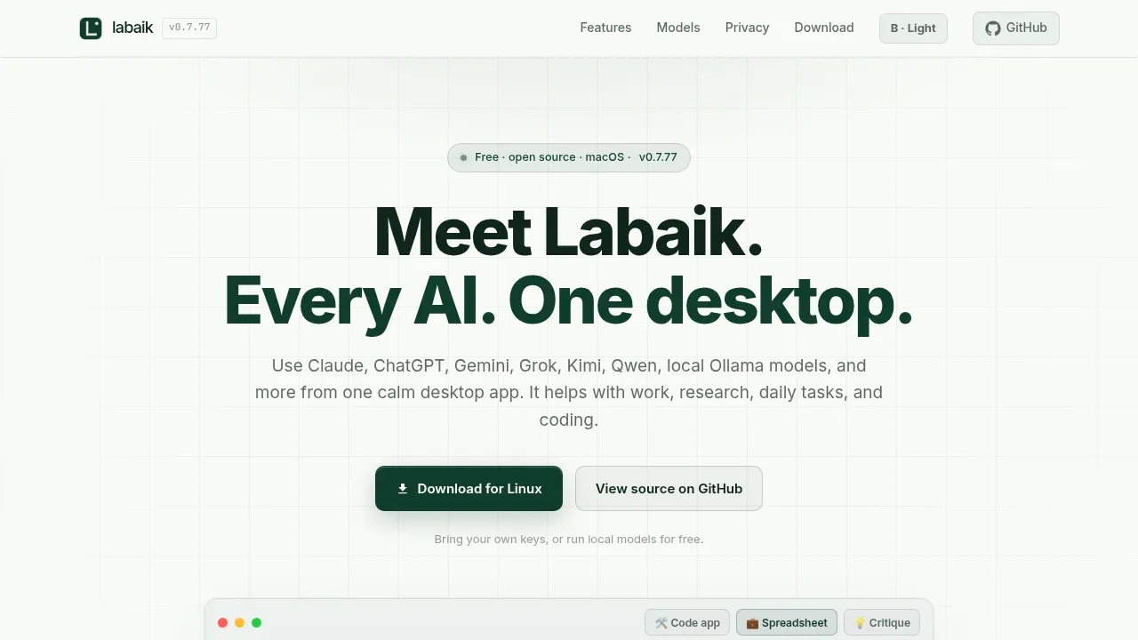 Screenshot of Labaik website