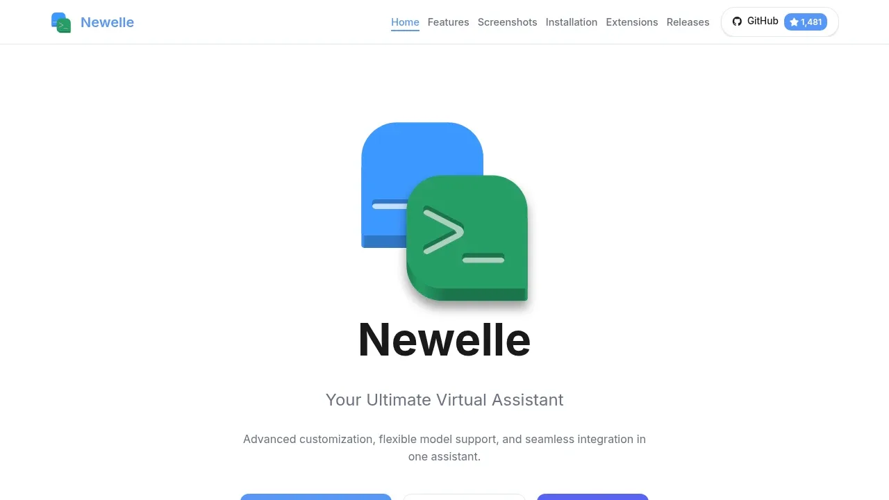 Screenshot of Newelle website