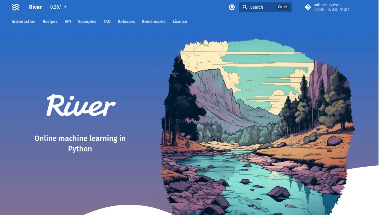 Screenshot of River website