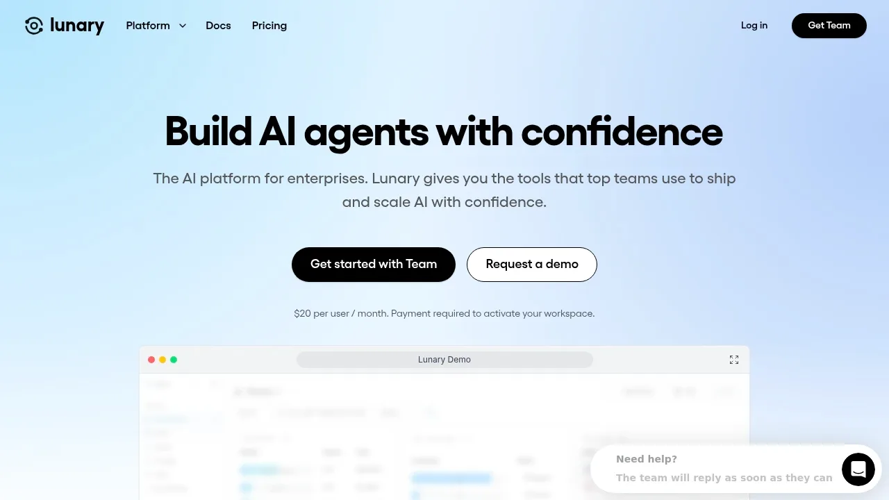 Screenshot of Lunary website