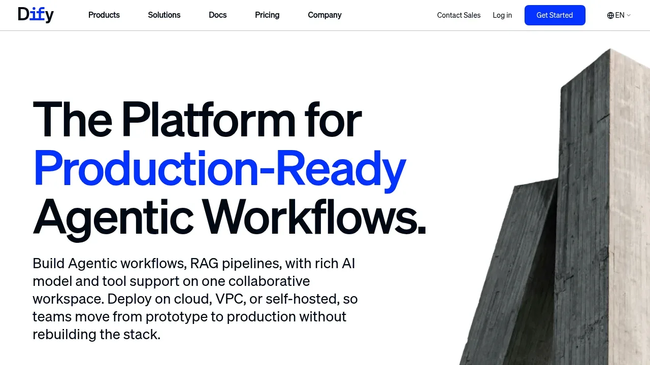 Screenshot of Dify website