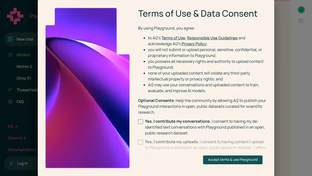Screenshot of olmOCR website