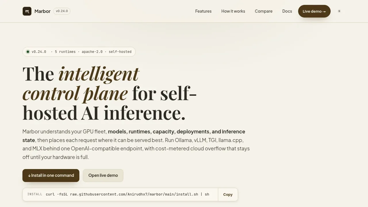 Screenshot of Marbor website