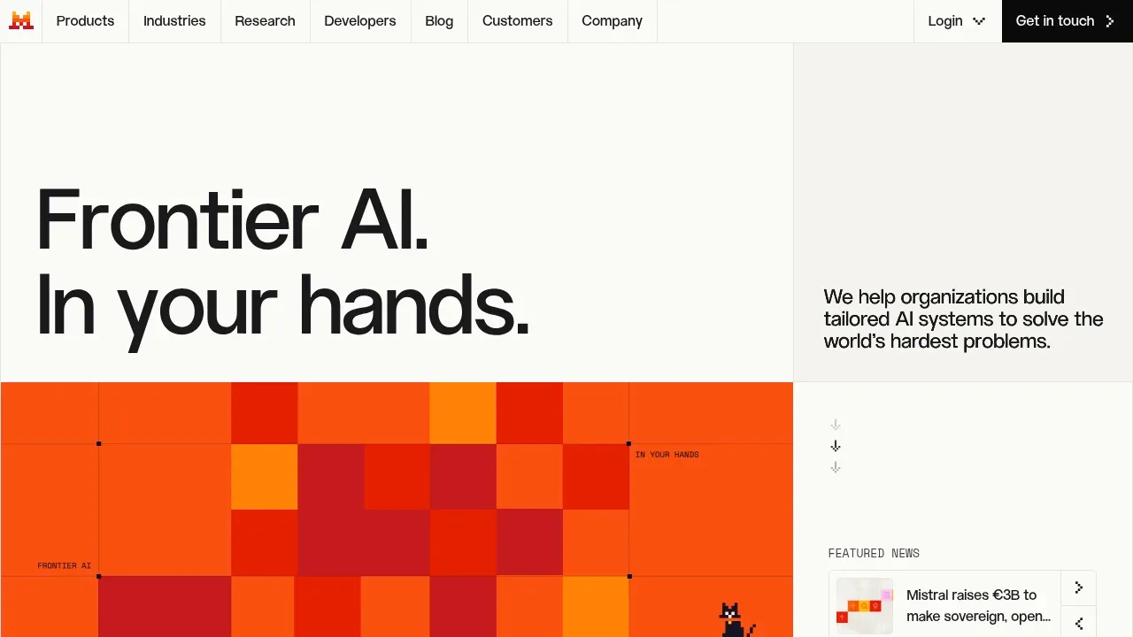 Screenshot of Codestral and Devstral website