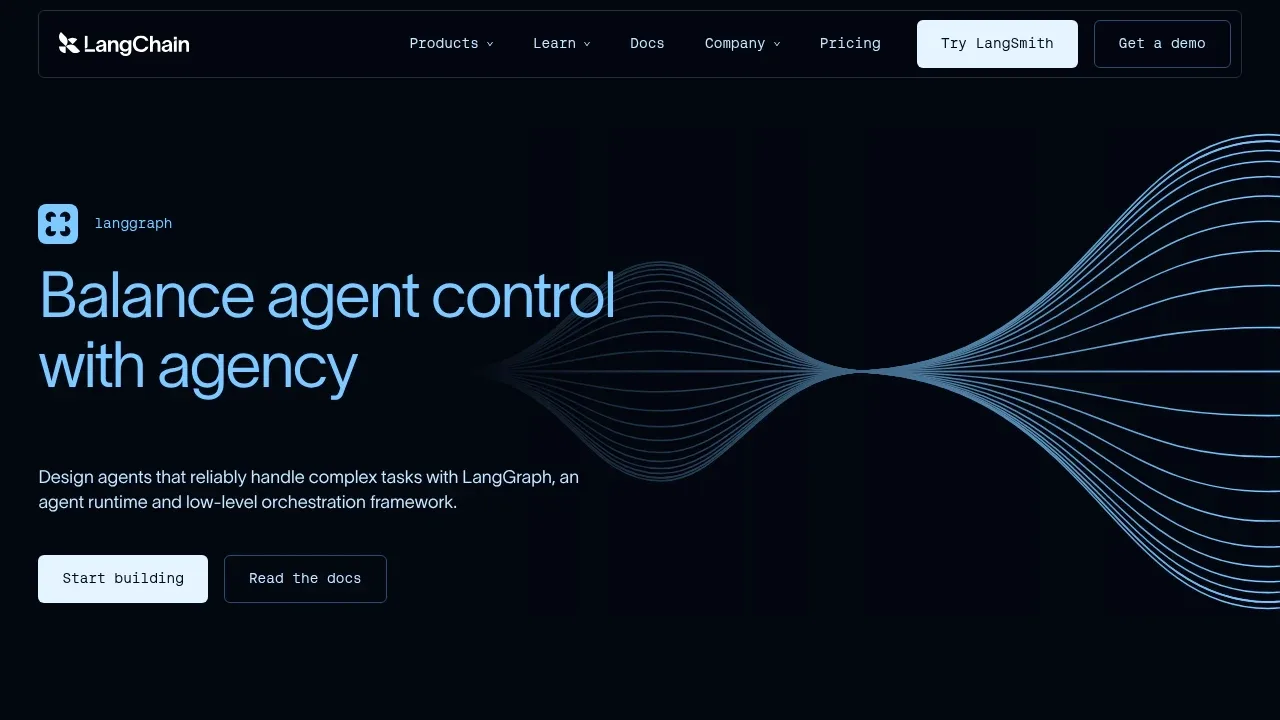 Screenshot of LangGraph website