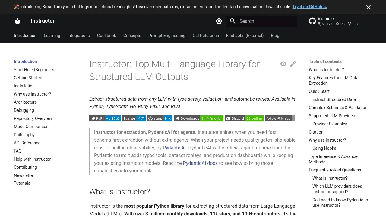 Screenshot of Instructor website