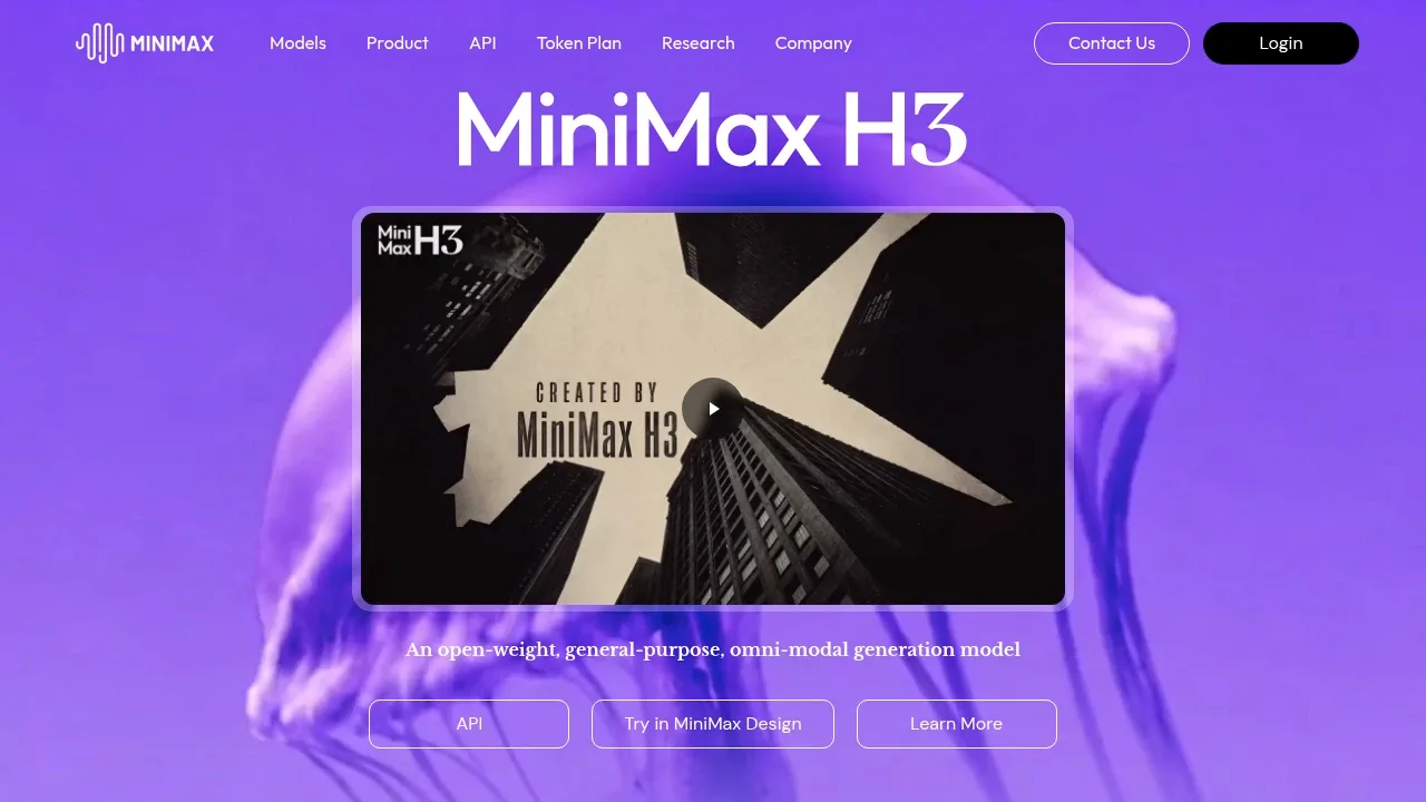 Screenshot of MiniMax-M1 website