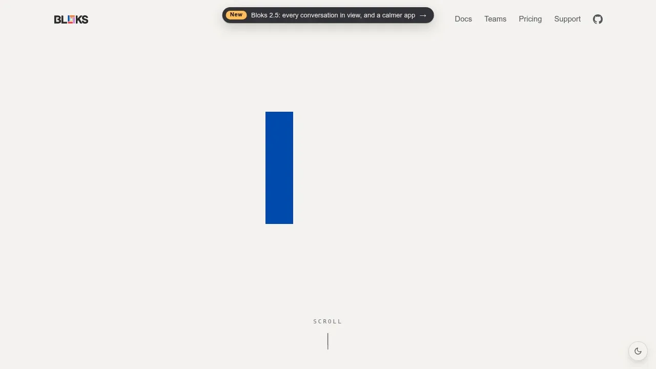 Screenshot of Bloks website