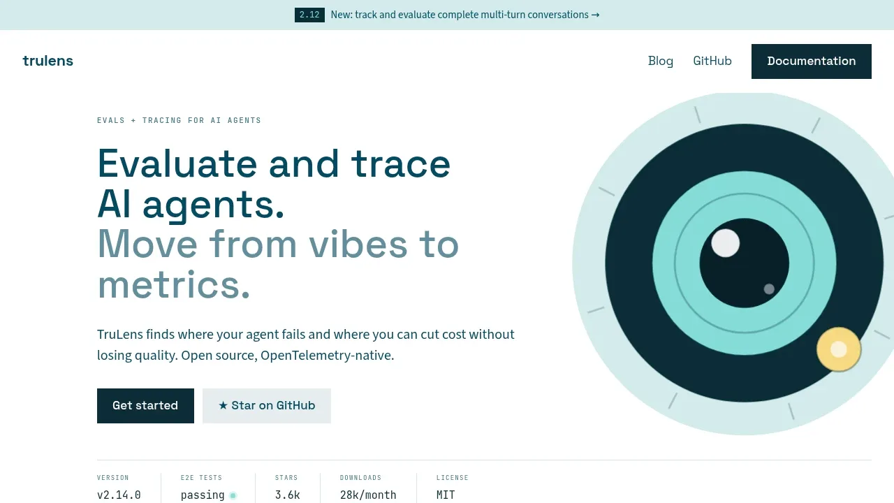 Screenshot of TruLens website
