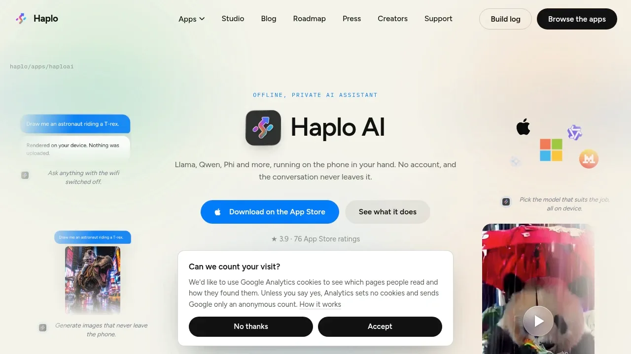 Screenshot of Haplo AI website