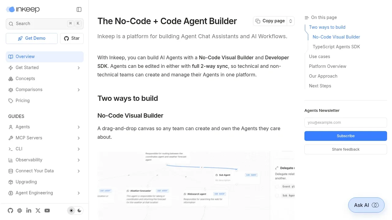 Screenshot of Inkeep Agents website