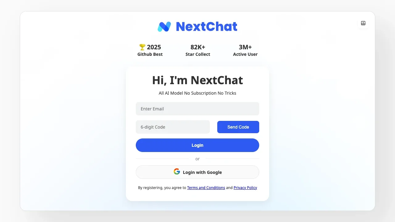 Screenshot of NextChat website
