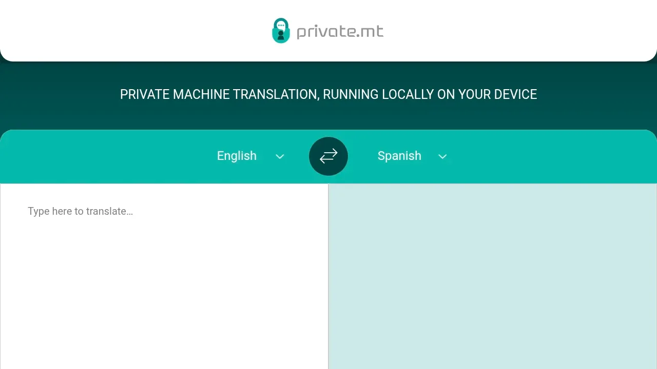 Screenshot of TranslateLocally website