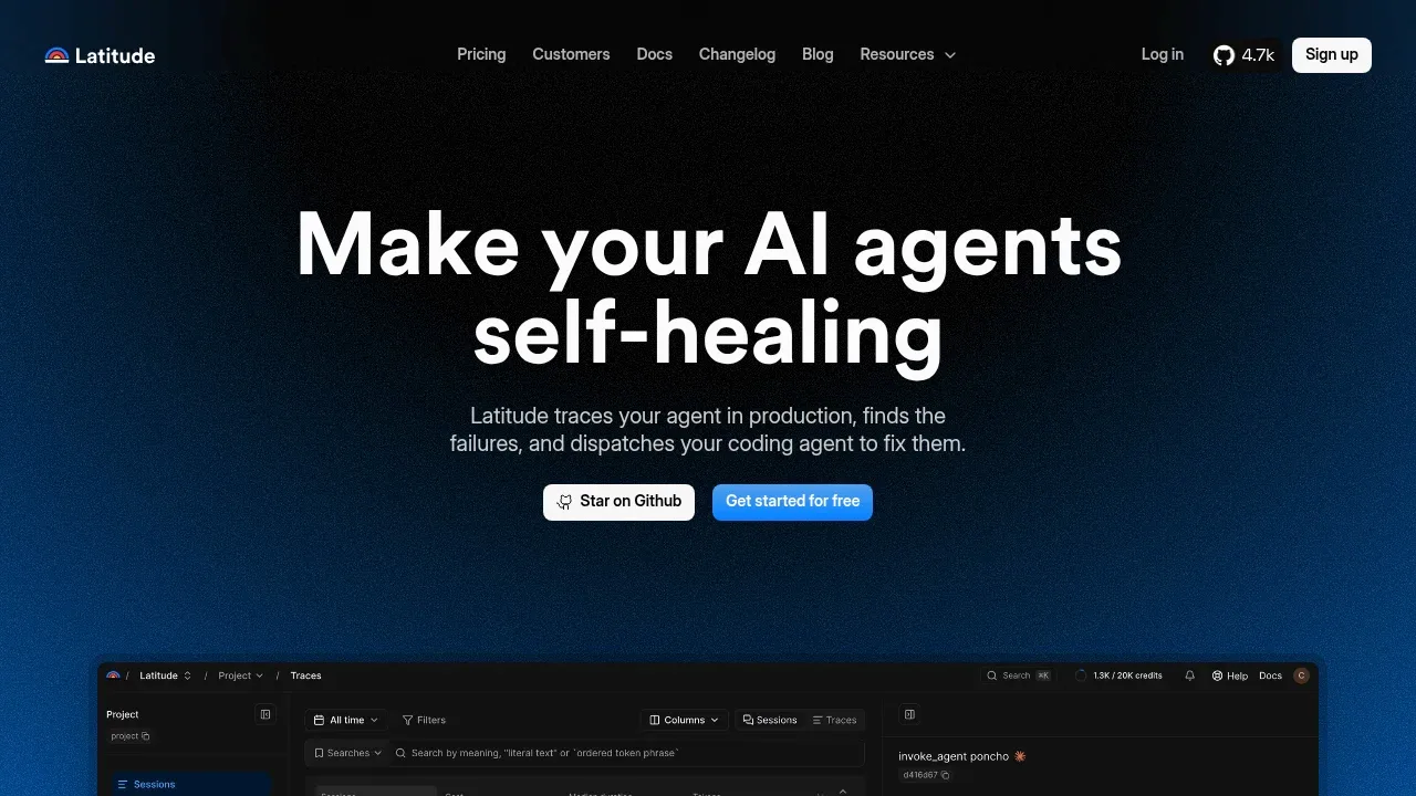 Screenshot of Latitude website