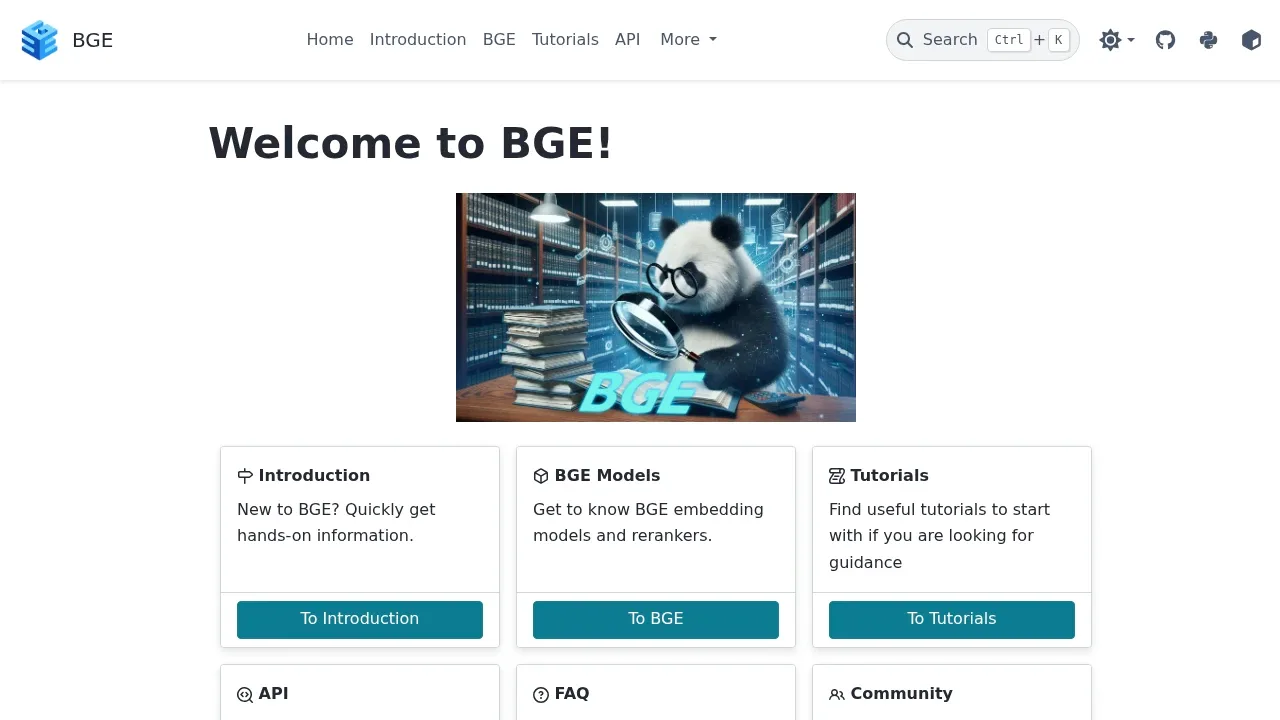 Screenshot of BGE Embeddings website