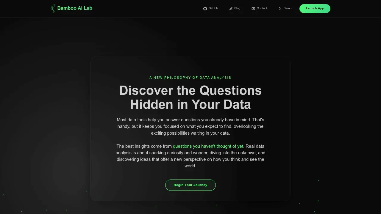Screenshot of BambooAI website