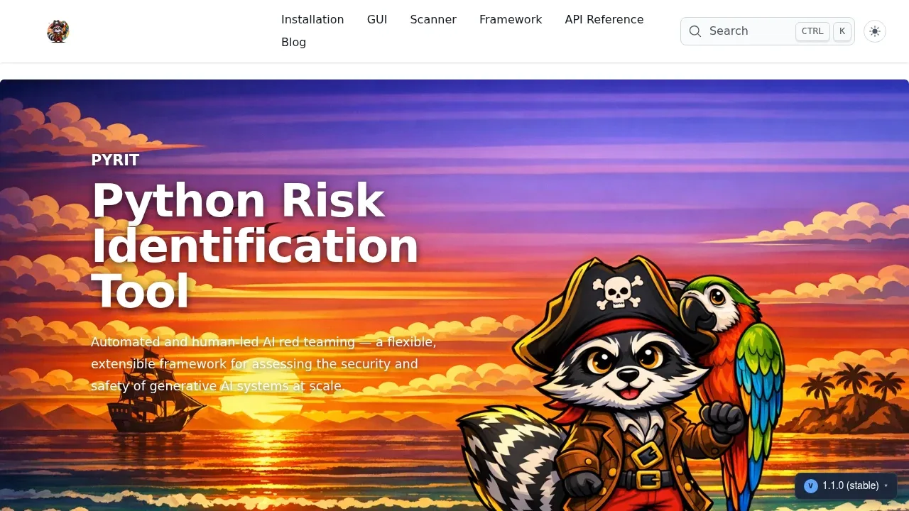 Screenshot of PyRIT website