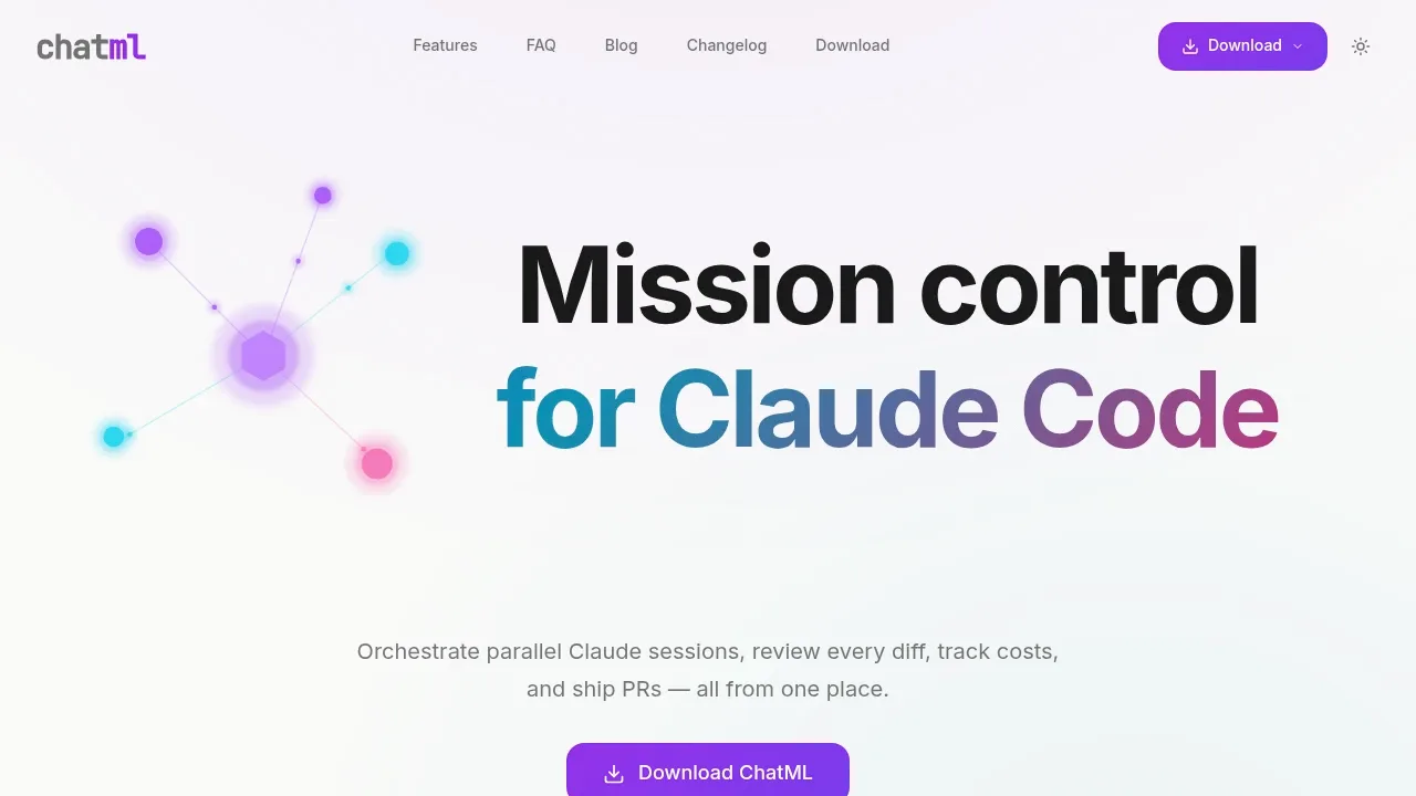 Screenshot of ChatML website
