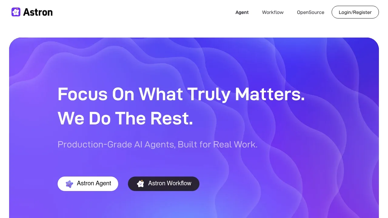 Screenshot of Astron Agent website
