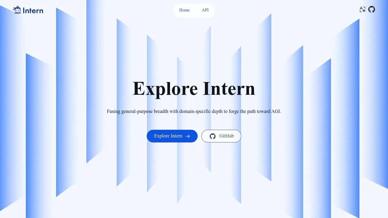 Screenshot of InternLM website