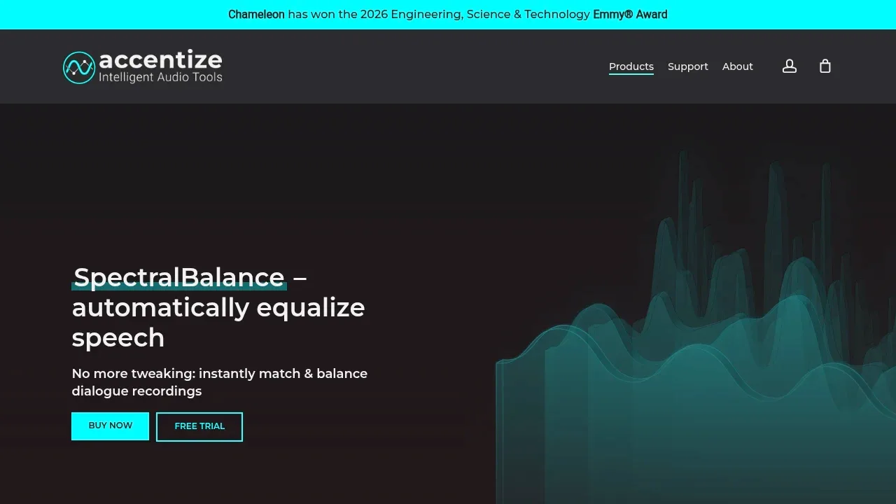 Screenshot of Accentize SpectralBalance website