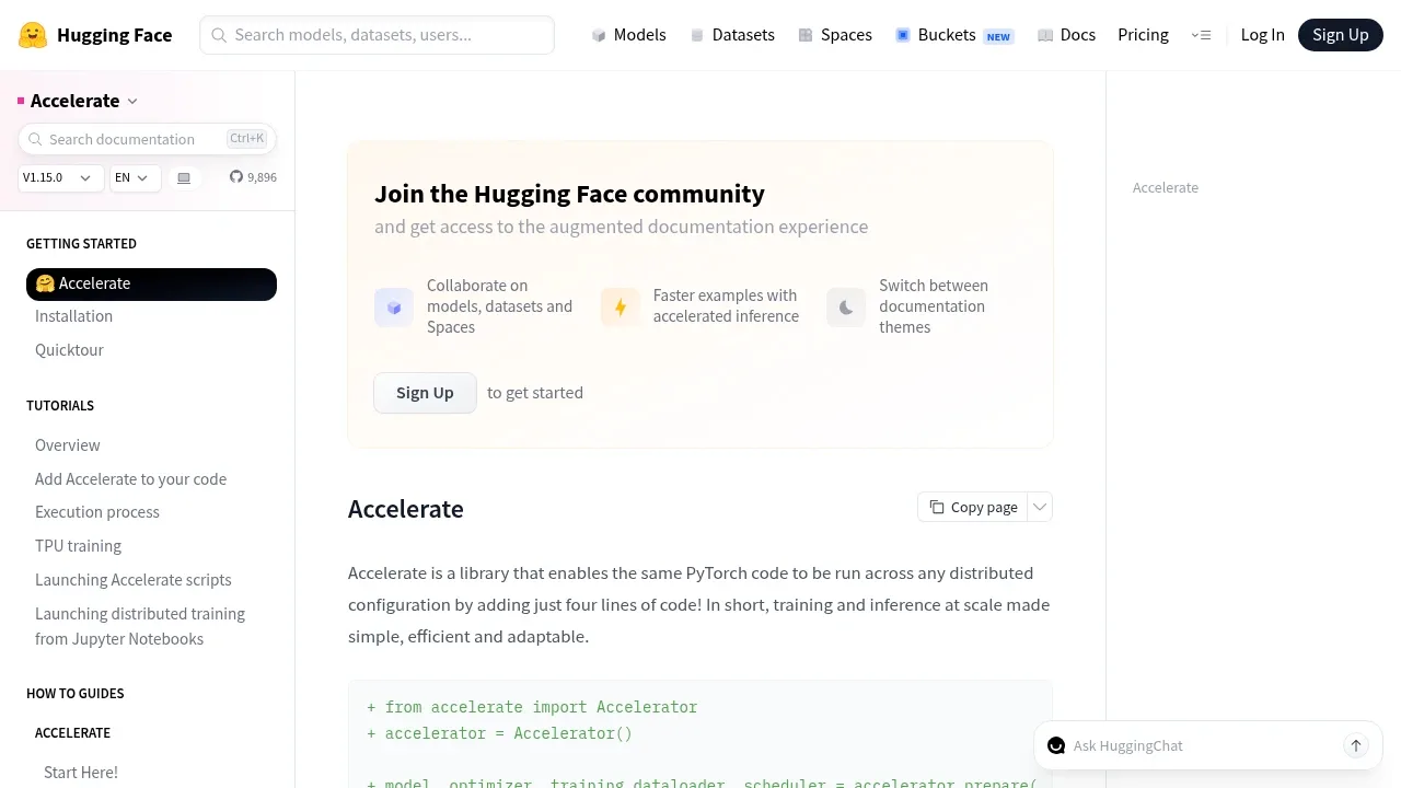 Screenshot of Accelerate website