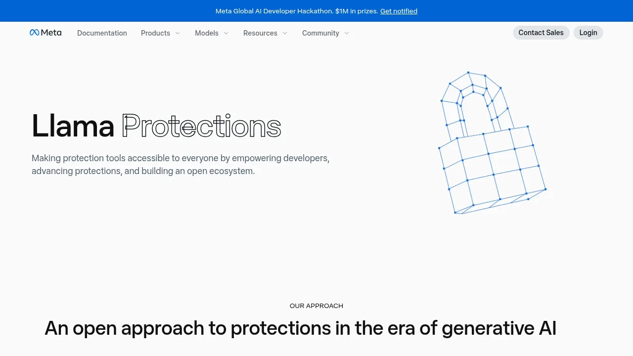 Screenshot of Llama Guard website