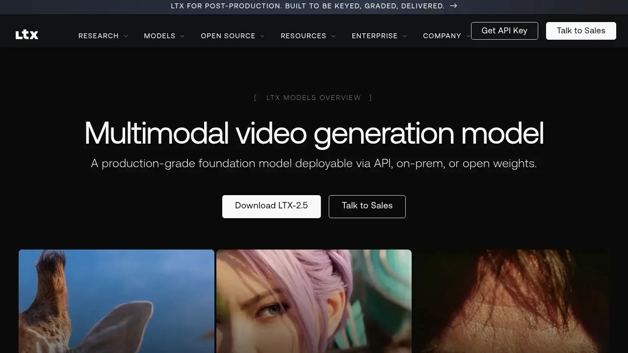 Screenshot of LTX-Video website