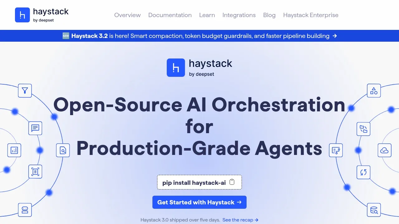 Screenshot of Haystack website