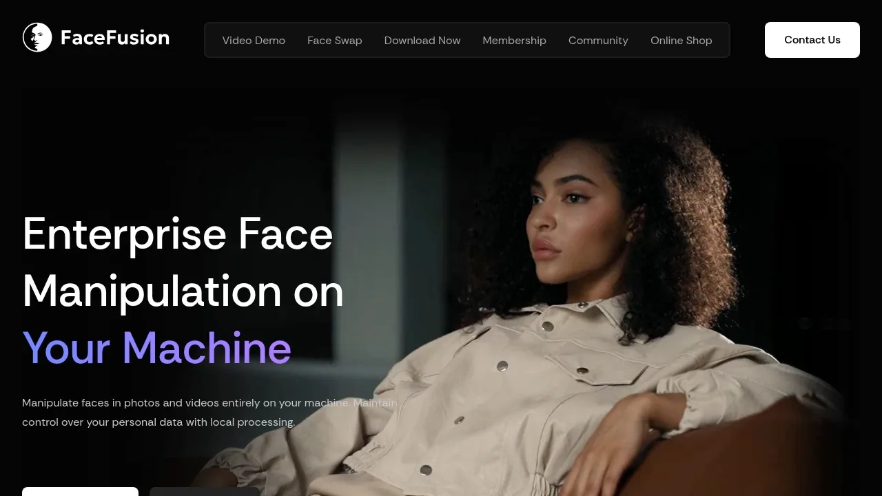 Screenshot of FaceFusion website