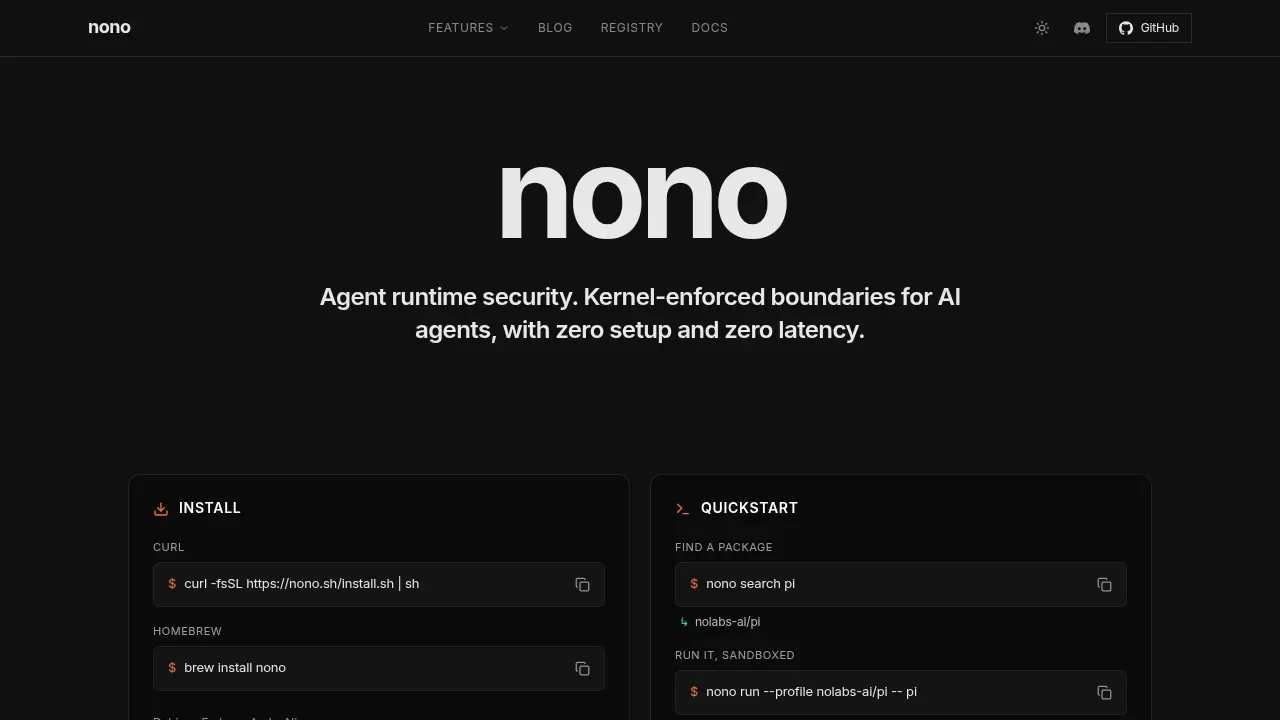 Screenshot of nono website