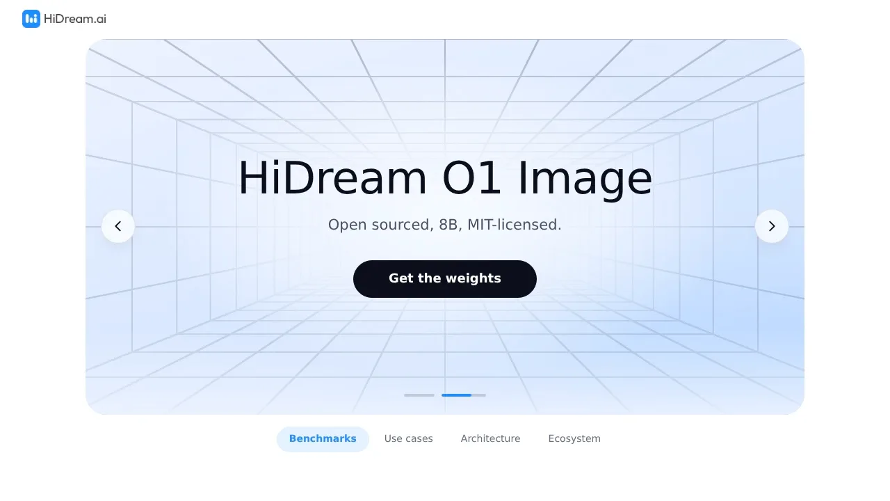 Screenshot of HiDream-I1 website
