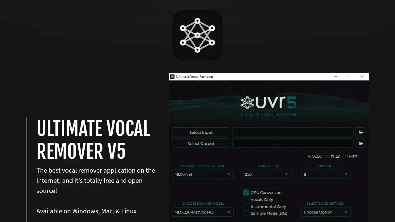 Screenshot of Ultimate Vocal Remover website