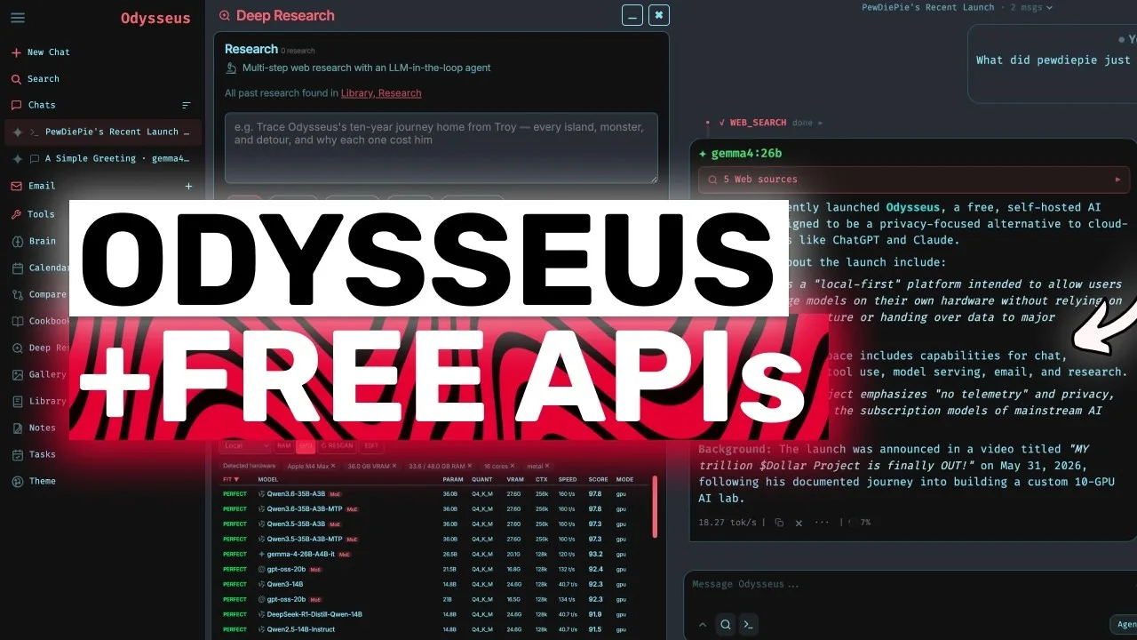 Odysseus setup with Ollama, Gemma and hosted APIs