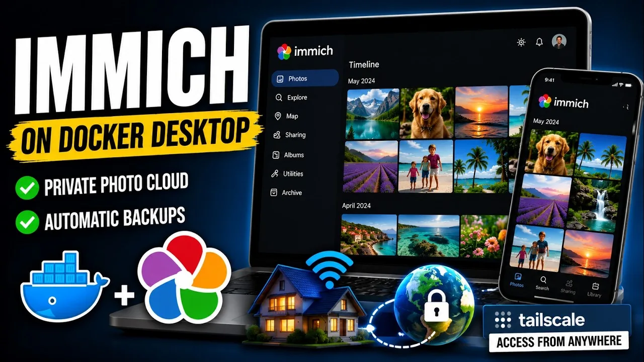 Immich setup with Docker Desktop and Tailscale