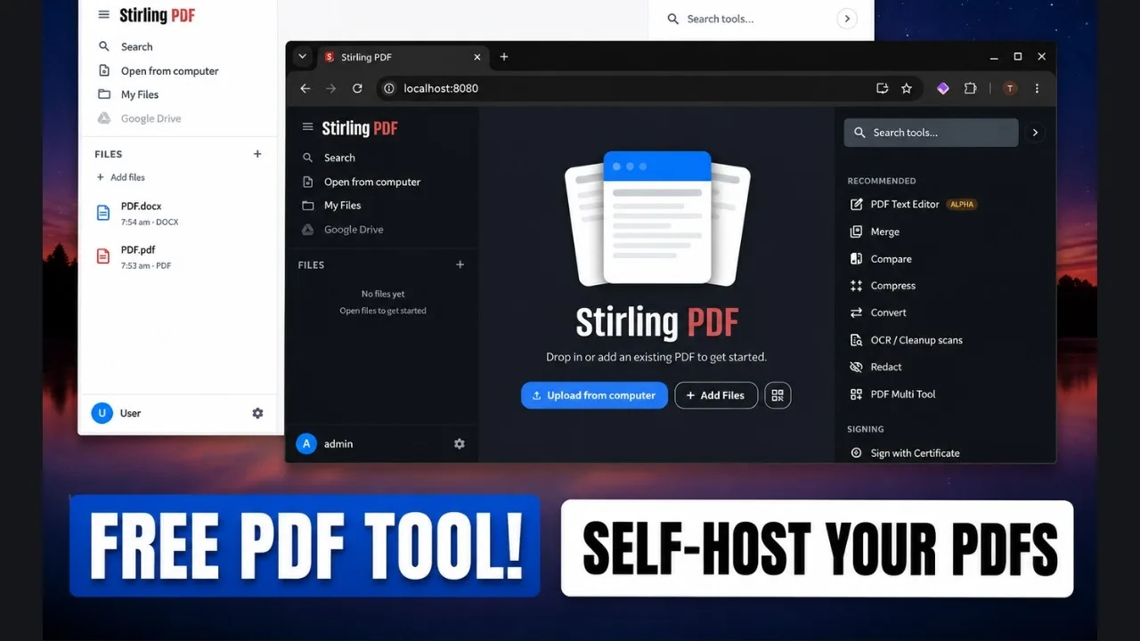 Stirling PDF setup: Docker and desktop installers