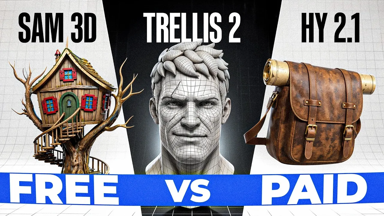Trellis 2 vs Hunyuan 3.1 and Tripo 3.1: 3D AI comparison