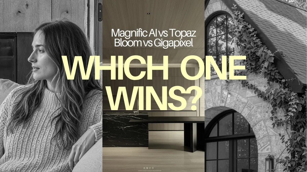 Topaz Bloom vs Gigapixel vs Magnific AI for archviz