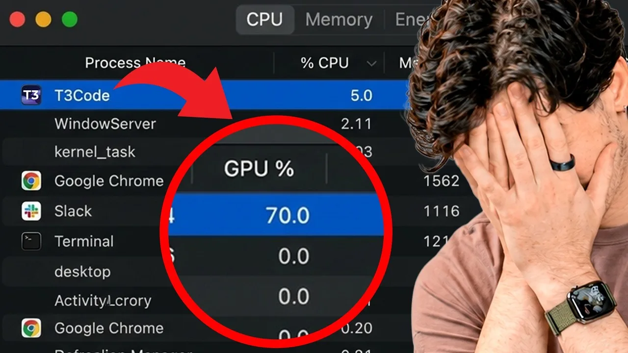 T3 Code: debugging GPU load with Fable and Codex