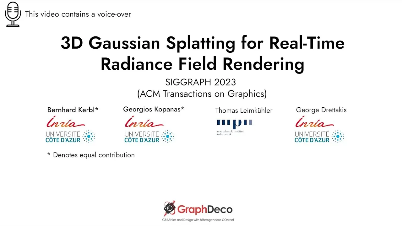 3D Gaussian Splatting: method and rendering comparisons
