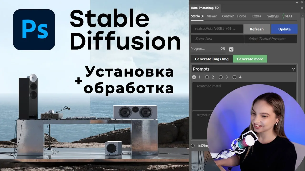 Auto Photoshop SD plugin: setup and render editing