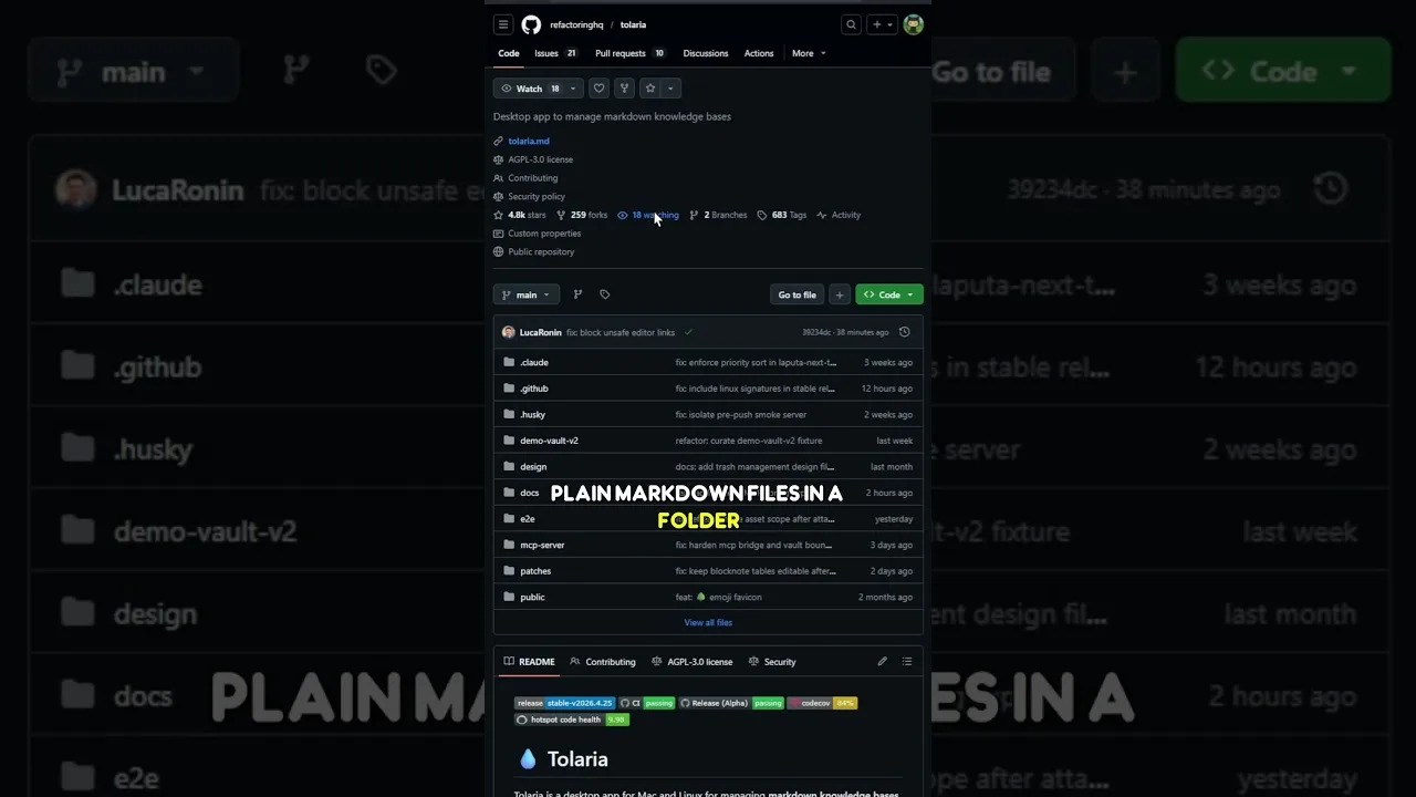 Tolaria overview: Markdown notes and MCP agent access