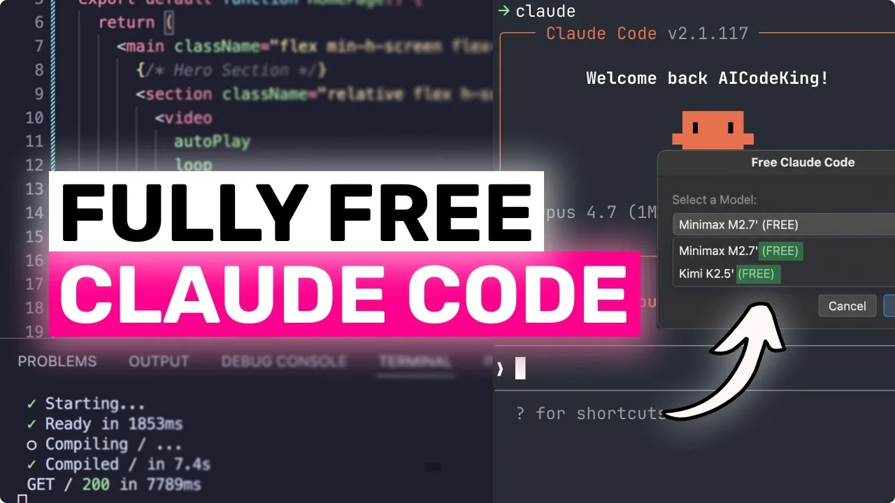Free Claude Code setup with Ollama and other backends