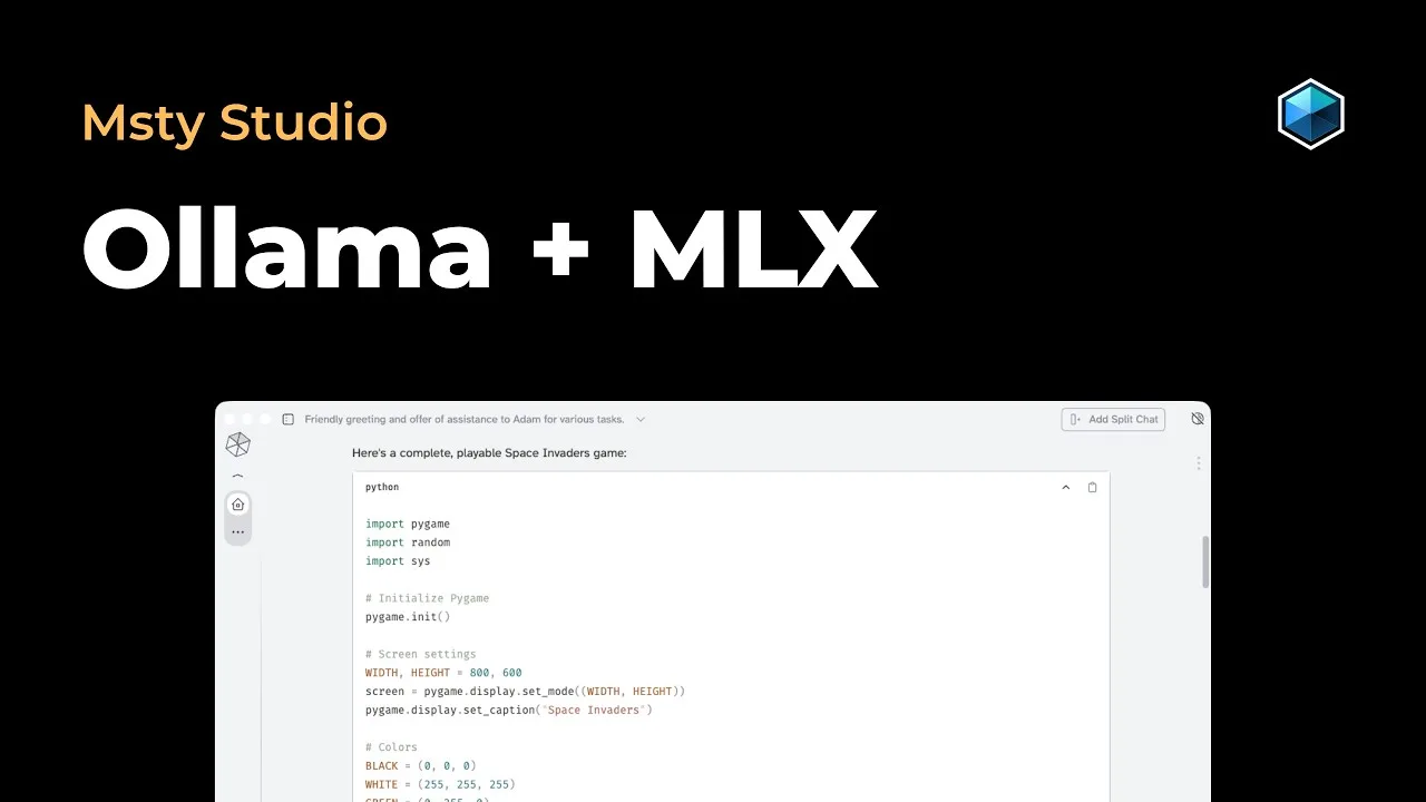 Ollama MLX preview setup in Msty Studio