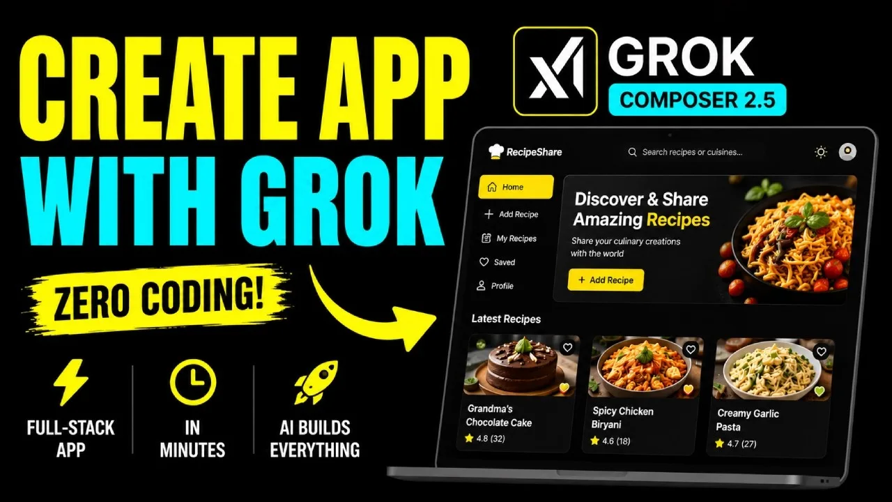 Grok Build and Composer 2.5: recipe app tutorial