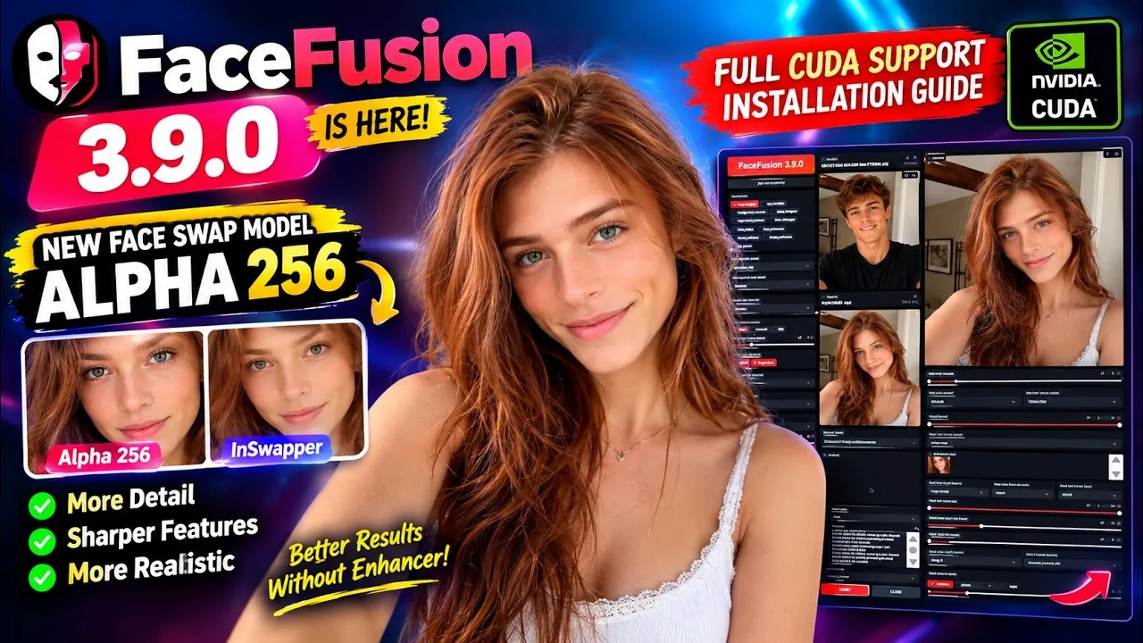 FaceFusion 3.9.0 CUDA setup: Alpha 256 vs InSwapper